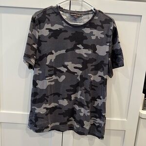Michael Kors Black and Gray Camouflage Tee